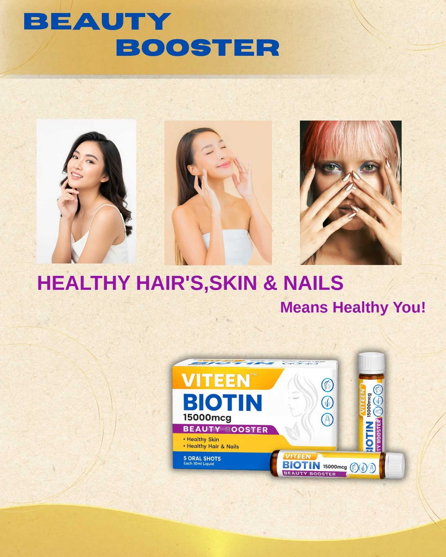 Biotin beauty campaign — Social media design by A~Z Graphics